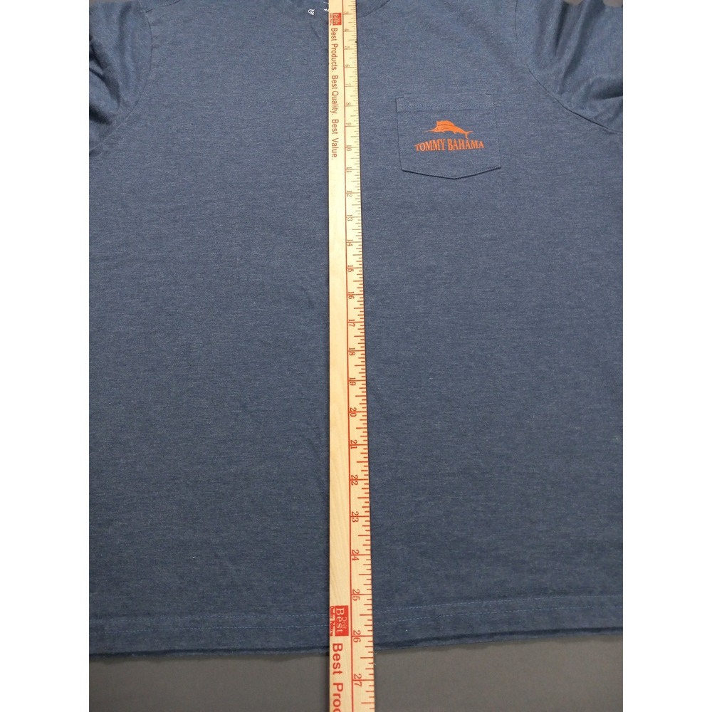 Tommy Bahama Mens Small Blue Drive and Shine Golf Graphic Pocket T-Shirt Heather - Picture 5 of 6